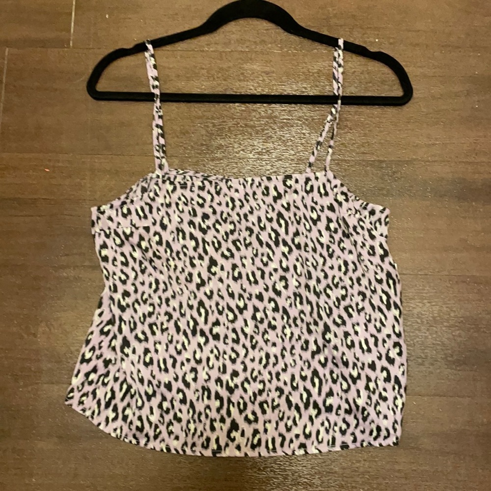 Nordstrom purple leopard print shirt size small